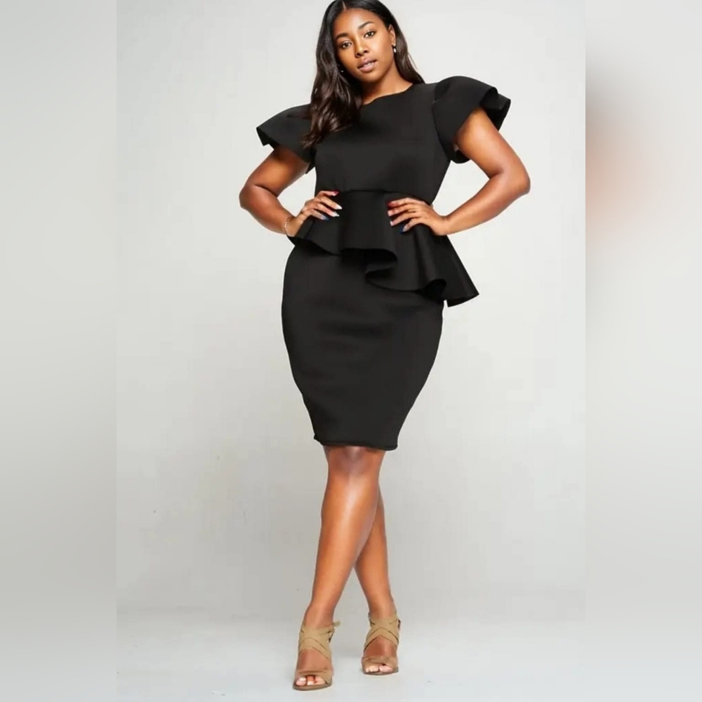 Neoprene Peplum Dress